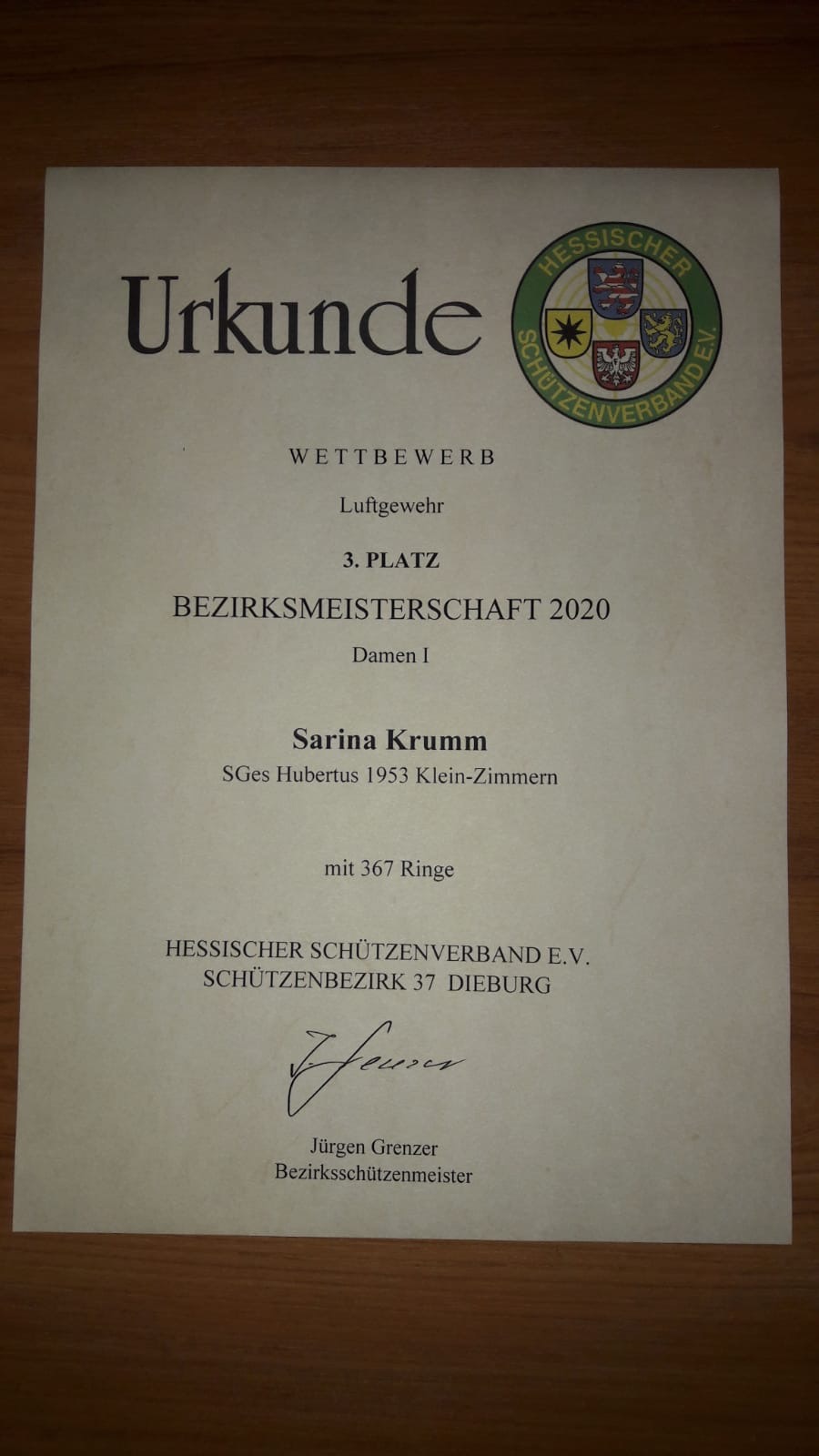 Bezirksmeisterschaften Luftdruck Gewehr